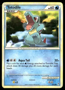 2011 Call of Legends Set Pokemon Card 074 Totodile LP - Image 1