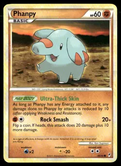 2011 Call of Legends Set Pokemon Card 066 Phanpy LP - Image 1