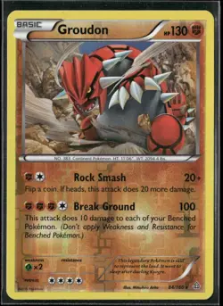 2015 Primal Clash Set Pokemon Card 084 Groudon Reverse Foil LP - Image 1
