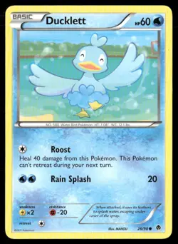 2011 Emerging Powers Set Pokemon Card 26 Ducklett LP - Image 1