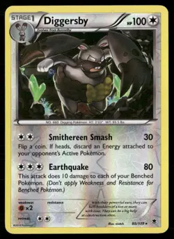 2014 Phantom Forces Set Pokemon Card 088 Diggersby Reverse Foil LP - Image 1