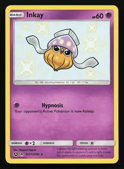 Inkay SV17/SV94 Shiny Holo Hidden Fates Pokemon Card - Image 1