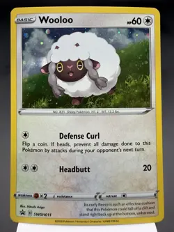 Wooloo SWSH011 - Holo Rare - Sword & Shield Promo Pokemon Card NM - Image 1