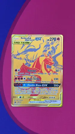 Reshiram & Charizard GX SM247 Sun and Moon Black Star Promo Pokemon Card - Image 1