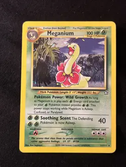 Pokemon TCG Meganium Neo Genesis Holo Rare Card #11/111 LP/Excellent Condition - Image 1