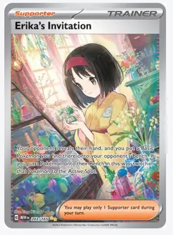 Pokemon TCG SV Scarlet & Violet 151 Erika's Invitation Card #203/165 - Image 1