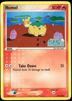 Pokemon TCG 2006 Vintage Numel Crystal Guardians Holo Stamped Card 59/100 - HP - Image 1