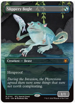 MTG - BORDERLESS Slippery Bogle #144 Special Guests - Lorwyn Eclipsed - Image 1