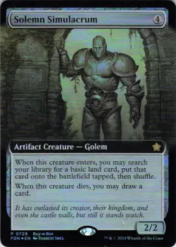MTG Solemn Simulacrum (Extended Art) (729) | NM Foil | Buy-A-Box Promos {BABP} - Image 2