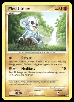 2007 Diamond & Pearl Set Pokemon Card 089 Meditite LP - Image 1