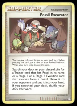 2007 Mysterious Treasures Set Pokemon Card 111 Fossil Excavator LP - Image 1