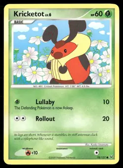 2009 Platinum Set Pokemon Card 078 Kricketot LP - Image 1