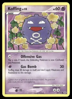 2009 Platinum - Rising Rivals Set Pokemon Card 068 Koffing LP - Image 1