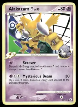 2009 Platinum - Rising Rivals Set Pokemon Card 038 Alakazam 4 HP - Image 1