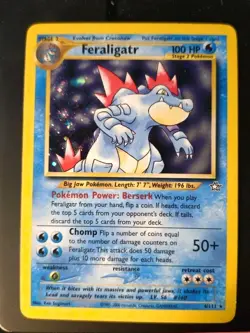 Feraligatr - 4/111 - Pokemon Neo Genesis Unlimited Holo Rare Card WOTC MP/LP - Image 1