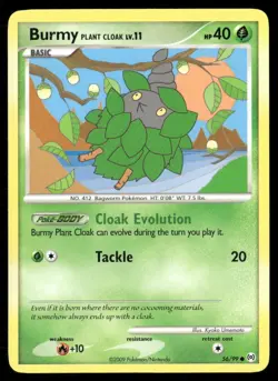 2009 Platinum - Arceus Set Pokemon Card 056 Burmy (Plant Cloak) LP - Image 1