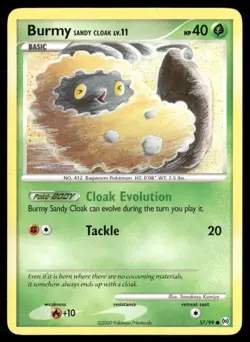 2009 Platinum - Arceus Set Pokemon Card 057 Burmy (Sandy Cloak) LP - Image 1