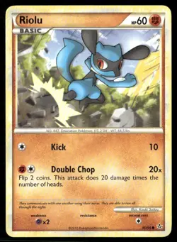 2010 HS Unleashed Set Pokemon Card 60 Riolu LP - Image 1