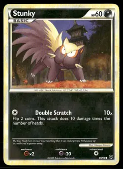 2010 HS Undaunted Set Pokemon Card 69 Stunky LP - Image 1