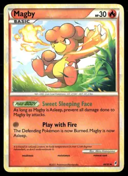 2011 Call of Legends Set Pokemon Card 046 Magby LP - Image 1