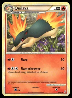 2011 Call of Legends Set Pokemon Card 049 Quilava LP - Image 1