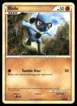 2011 Call of Legends Set Pokemon Card 050 Riolu LP - Image 1