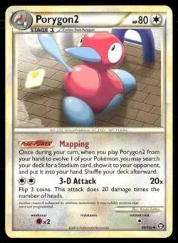 2010 HS Triumphant Set Pokemon Card 049 Porygon 2 LP - Image 1