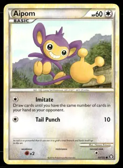 2010 HS Triumphant Set Pokemon Card 055 Aipom LP - Image 1