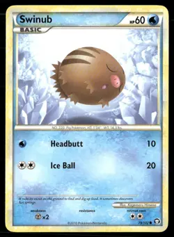 2010 HS Triumphant Set Pokemon Card 079 Swinub LP - Image 1