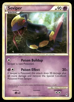 2011 Call of Legends Set Pokemon Card 051 Seviper LP - Image 1