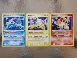 Pokemon TCG Suicune 19/132 Raikou 16/132 & Entei 4/132 Cracked Ice & Holo Bleed - Image 1