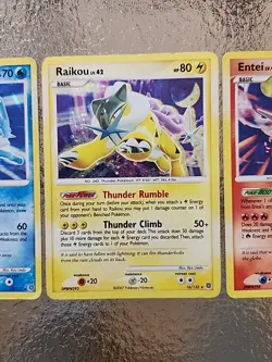 Pokemon TCG Suicune 19/132 Raikou 16/132 & Entei 4/132 Cracked Ice & Holo Bleed - Image 3