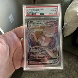 2021 POKEMON SWORD & SHIELD FUSION STRIKE #114 FULL ART/MEW VMAX PSA 10 - Image 1