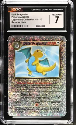 POKEMON CGC 7 NM Dark Dragonite 5/110 Legendary Collection Reverse Holo *3065 - Image 1