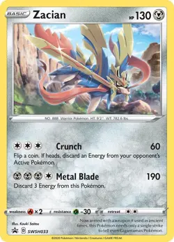 Pokemon - Zacian - SWSH033 - Cosmic Holo Rare - Promo - NM/M - Image 1