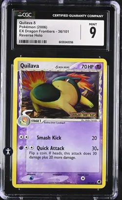 Pokemon EX Dragon Frontiers 36/101 Quilava Reverse Holo 2006 Uncommon CGC 9 MINT - Image 2