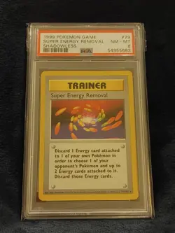 PSA 8 - Super Energy Removal SHADOWLESS 1999 Pokemon Base Set #79 - Image 1