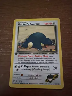 Rockets Snorlax 1st Edition Non Holo Rare 33/132 Gym Heroes LP-NM Pokemon TCG - Image 1