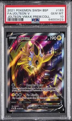 2021 POKEMON SWSH BLACK STAR PROMO #183 FULL ART/JOLTEON V PSA 10 - Image 1