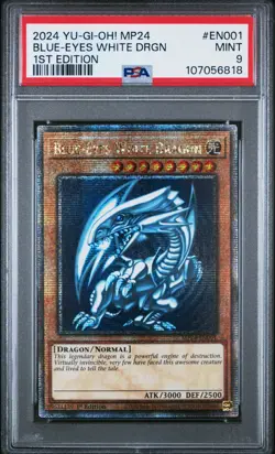 2024 YU-GI-OH! MP24-25TH ANV TIN: DUELING MIRRORS BLUE-EYES WHITE DRAGON PSA 9 - Image 1