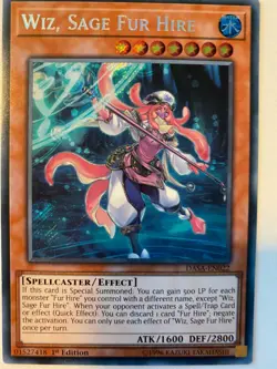 Yugioh Wiz, Sage Fur Hire DASA-EN022 Secret Rare Mint Condition - Image 1