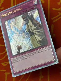 YUGIOH SOLEMN STRIKE ULTIMATE RARE EXCELLENT OP04-EN003 EURO PRINT - Image 5