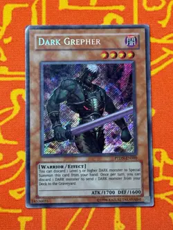 YUGIOH DARK GREPHER SECRET RARE HEAVY PLAY PTDN-EN000 - Image 1