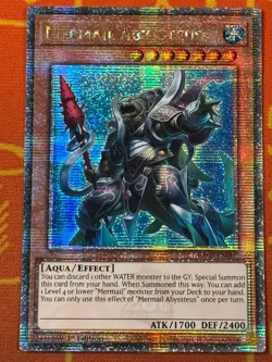 YUGIOH MERMAIL ABYSSTEUS QUARTER CENTURY SECRET RARE 1ST NM RA03-EN007 - Image 1