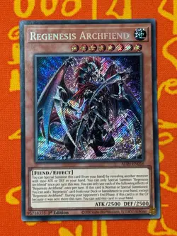 YUGIOH REGENESIS ARCHFIEND SECRET RARE 1ST EDITION NM ALIN-EN016 - Image 1