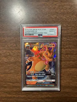 2019 POKEMON SM BLACK STAR PROMO HIDDEN FATES TINS #SM211 CHARIZARD GX PSA 10 - Image 2