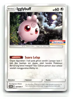 Pokemon 2020 Indonesian Igglybuff Promo Card 167/SM-P Stamped Indomaret - Image 1