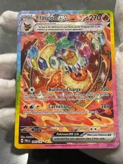 Pokemon Flareon ex 146/131 Prismatic Evolutions Special Illustration Rare DMG - Image 3