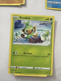MISCUT SQUARE CUT ERROR Lot Pokemon Card Grookey Sneasel Clobbopus - Image 2