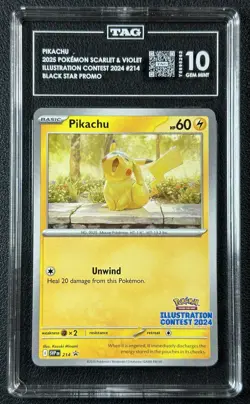 PIKACHU TAG 10 2025 POKEMON SV BLACK STAR PROMO BSP SVP EN #214 ILLUSTRATION 262 - Image 1